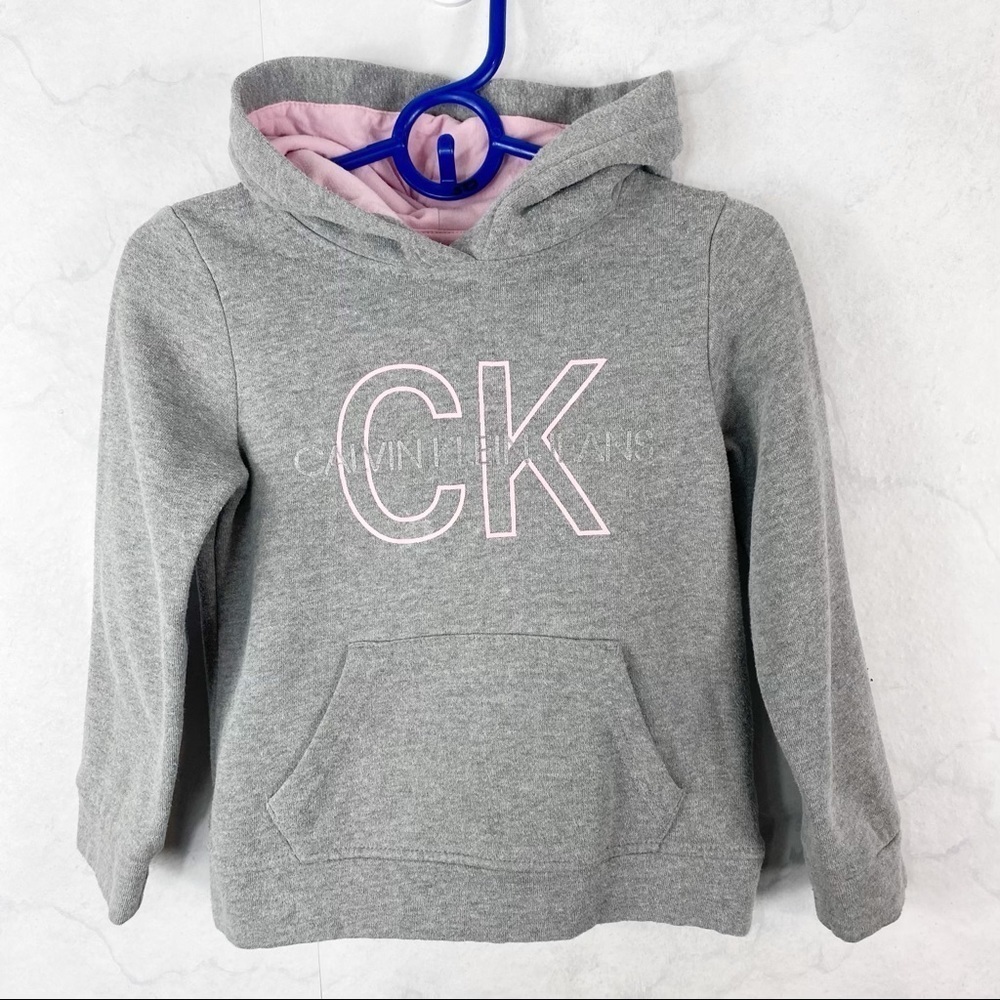 [Calvin Klein] Grey Logo Hoodie
